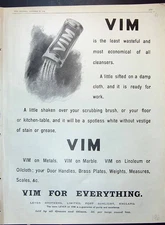Antique Print 1904 Vim Cleaning Powder Grocers Lever Brothers Port Sunlight