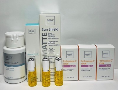 OBAGI Pore Therapy-Retinol 1.0-Sunshield SPF50-C-20%-Daily Hydro Drops 9 pcs