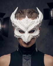 Dragon Mask Horned Half Mask Premium Fantasy ...
