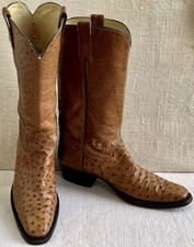 VTG Topps Western World Custom Tan Exotic Full Quill Full Ostrich Boot US M 9??