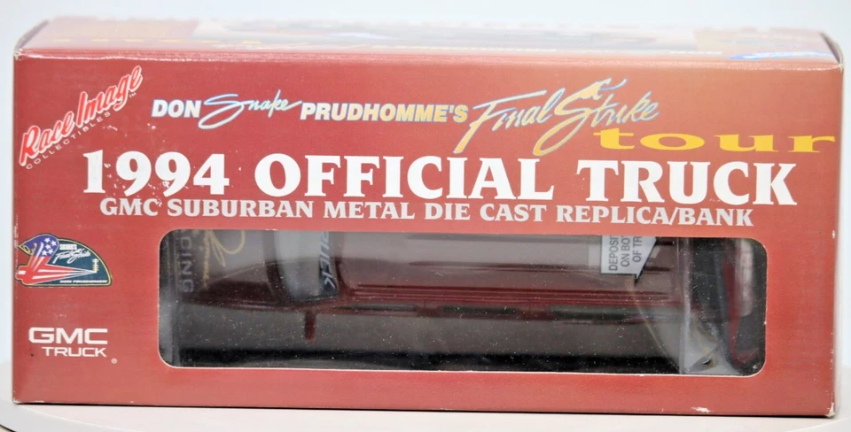 NHRA LA SERPIENTE DON PRUDHOMME GIRA FINAL STRIKE 1994 OFICIAL GMC BANCO SUBURBANO Foto 3 de 4