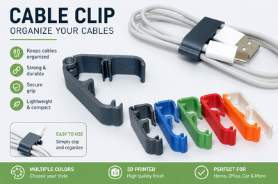 Cable Clip Organizer for USB Cables | 3D Printed Cable Management Holder