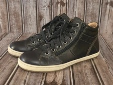 Sz 8 Taos Union Womens Black Leather Side Zip Lace Up High Top Sneakers Shoes