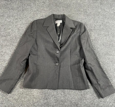 Pendleton Jacket Womens 10 P Gray Single Breasted Wool Blazer Schoolboy Academia