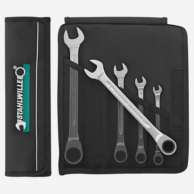 Stahlwille 17F/5 OPEN RATCH Combination Ratcheting Spanner Set, Metric, 5 Pieces