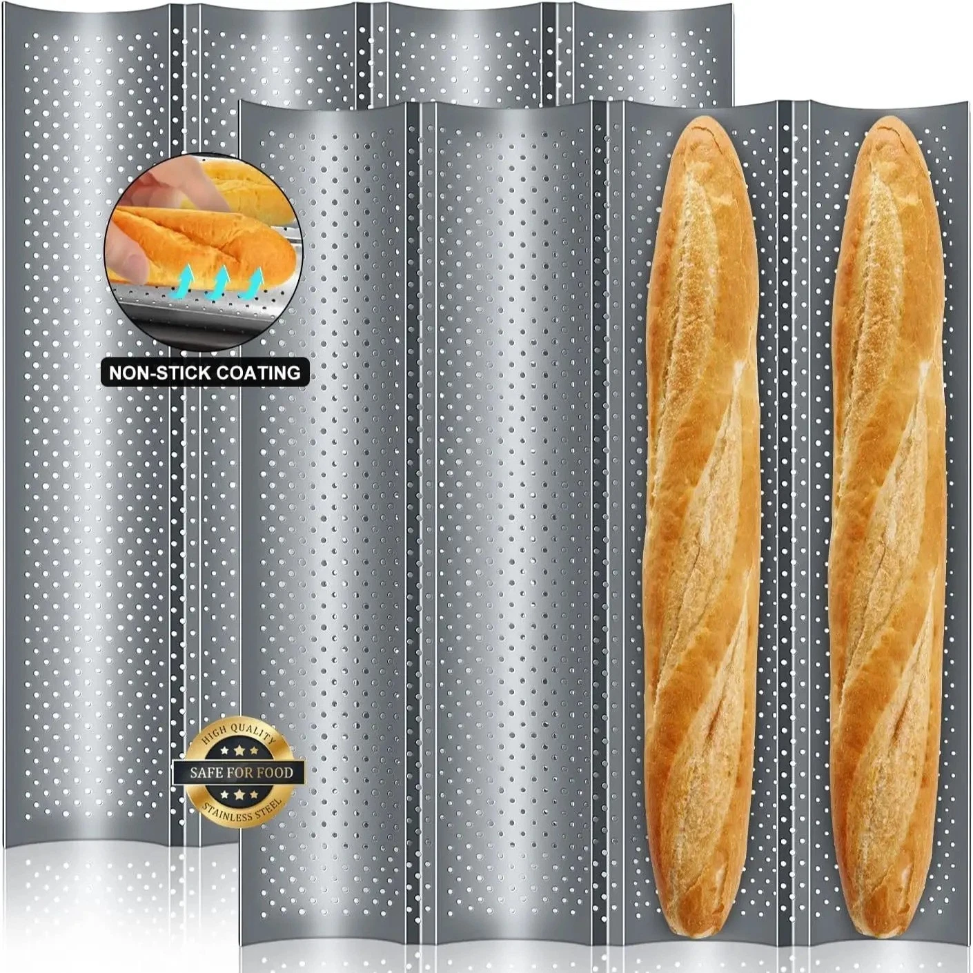 Baguette Baking Pan Nonstick French Bread Mold Wave Loaf Tray Oven
Opens in a new window or tab