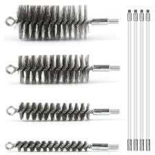 50 in Pipe Cleaning Brush Set with Stainless Steel Bristles, Wire Brush with 4