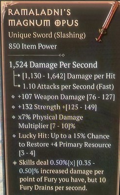 Diablo 4   Lord Of Hatred S13. Magum Opus! NO MAX HP! RESTORE  4 RESOURCE! STR