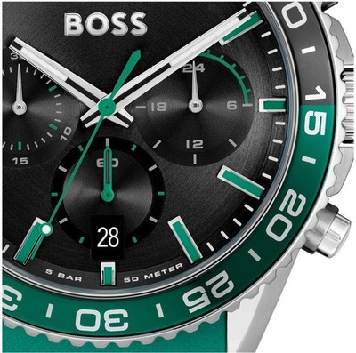HUGO BOSS HB 1514246 RUNNER GREEN STRAP ORIGINAL MENS WATCH