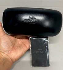 NWOT-Coach Large Sunglasses Hardcase Clamshell w/Lens Cleaner Black