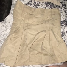 French Toast Girls Size 10 Beige Solid Pleated Short Button Front Skirt