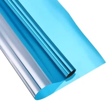 Window Privacy Film One Way Heat Blocking Static Cling Light Blue 17.7x39.4"