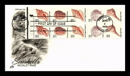 US COVER SEASHELLS BOOKLET PANE FIRST DAY ISSUE ARTCRAFT