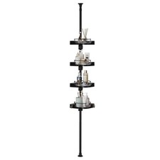 360  Rotating Shower Caddy Tension Pole, 4 Tiers Corner Shower Organizer for ...