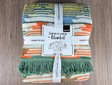 PAD Summer Camp throw Blanket New 60" x 78" orange blue green yellow