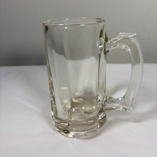Vintage Libbey Clear Glass Beer Mug Heavy Paneled 5.5 Inch Tankard Stein Mug