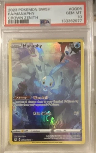 Pokemon TCG Crown Zenith Galarian Gallery Manaphy GG06/GG70 FA Holo EN PSA 10