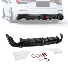 Rear Bumper Diffuser Wled Light Corner Spats White For 2022-2026 Honda Civic Rear Bumper Diffuser Wled Light Corner Spats White For 2022-2026 Honda Civic