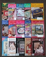 Lot of 15 Vintage Just Cross Stitch Leisure Crafts Magazines 1980s 1990s