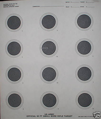 200 US Army Official 50ft. Small Bore Rifle Targets 