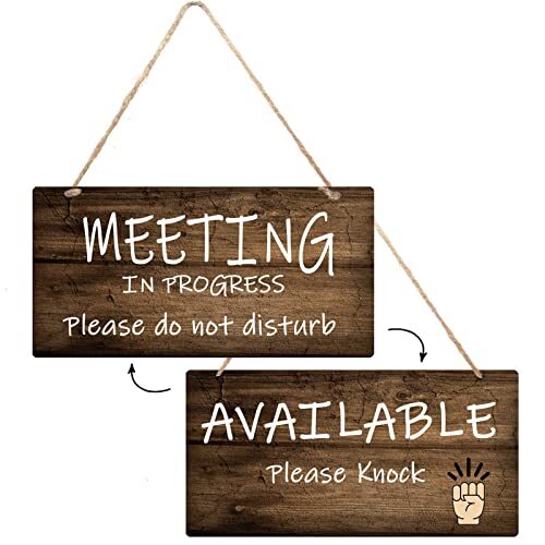 Florales „Bitte nicht stören-Schild, Meeting läuft, Bürotürschild-Aufhänger, Meeting In Session Schild, Office Outdoor-Schild, In einem Meeting-Schild