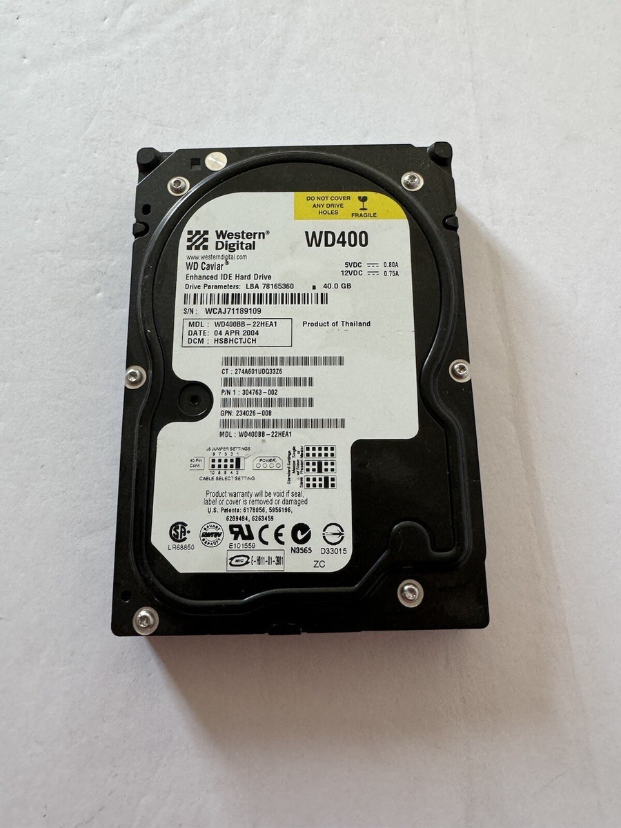 Western Digital WD400 40GB IDE ATA Hard Drive Untested As Is | eBay