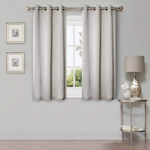Solid Classic Modern Grommets Room Darkening 42" Wide Blackout Curtain Panel Set - Picture 35 of 206