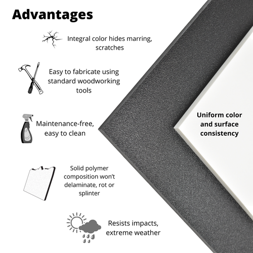 BuyPlastic weiß HDPE Bootsplatte, Marinequalität Kunststoff 1/4" x 24" x 27" - Bild 2 von 7