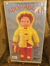Vintage National Yarn Crafts ADORABLES 16” Tall Crochet Doll Kit ROBIN