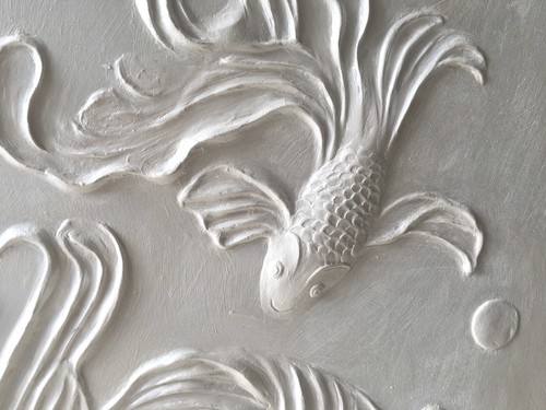 Original oil painting, koi fish painting,3D painting,Heavy texture,framed - Picture 4 of 10