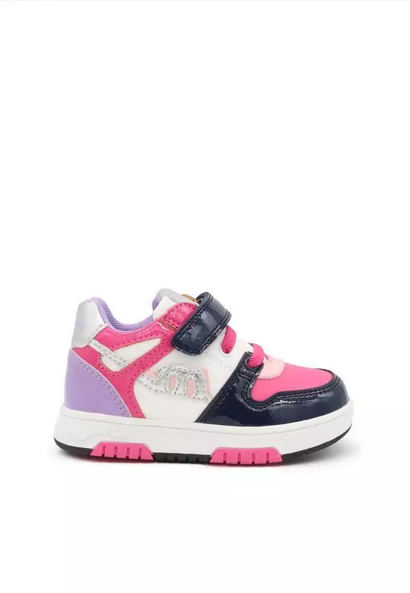 Melania Scarpe Sneakers Bambina Con Strappo e Lacci Elastici FUC Fucsia Multi
