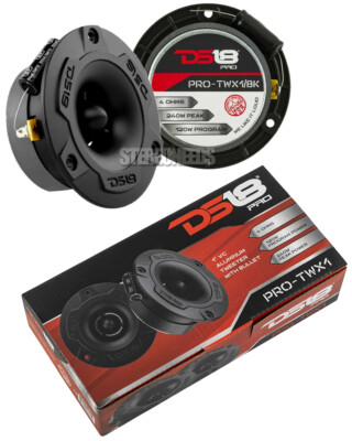 2 DS18 PRO-TWX1 Black Bullet Super Tweeters 240W 4-ohm Car Audio Speaker Horn
