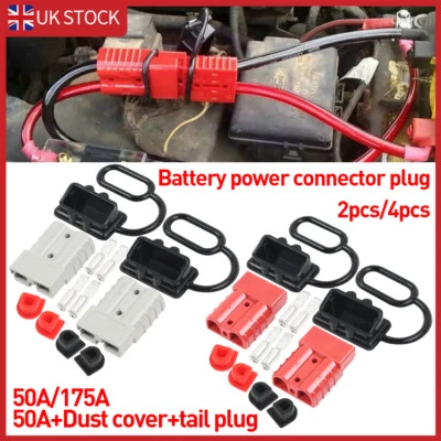 2/4Pcs For Anderson Plug Cable Terminal Battery Power Connector 50/175 AMP 600V