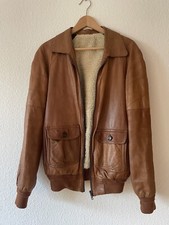 Vintage Norma Della Legge Tolle Lederjacke Aviator  Fell Gefüttert Gr. 40