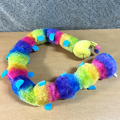 Giant Jumbo Stuffed Plush Rainbow Color Caterpillar 60''