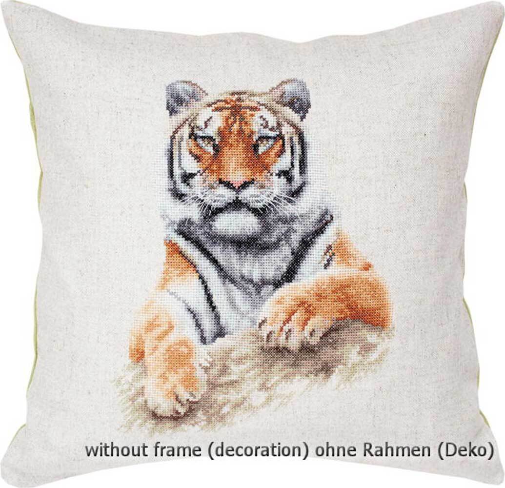 Luca-S counted Cross Stitch kit Pillow ""Tiger"", 40x40cm, DIY