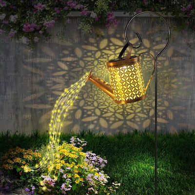 Waterproof Solar Watering Can Light Garden Outdoor Kettle Yard Art Lamp Decor US