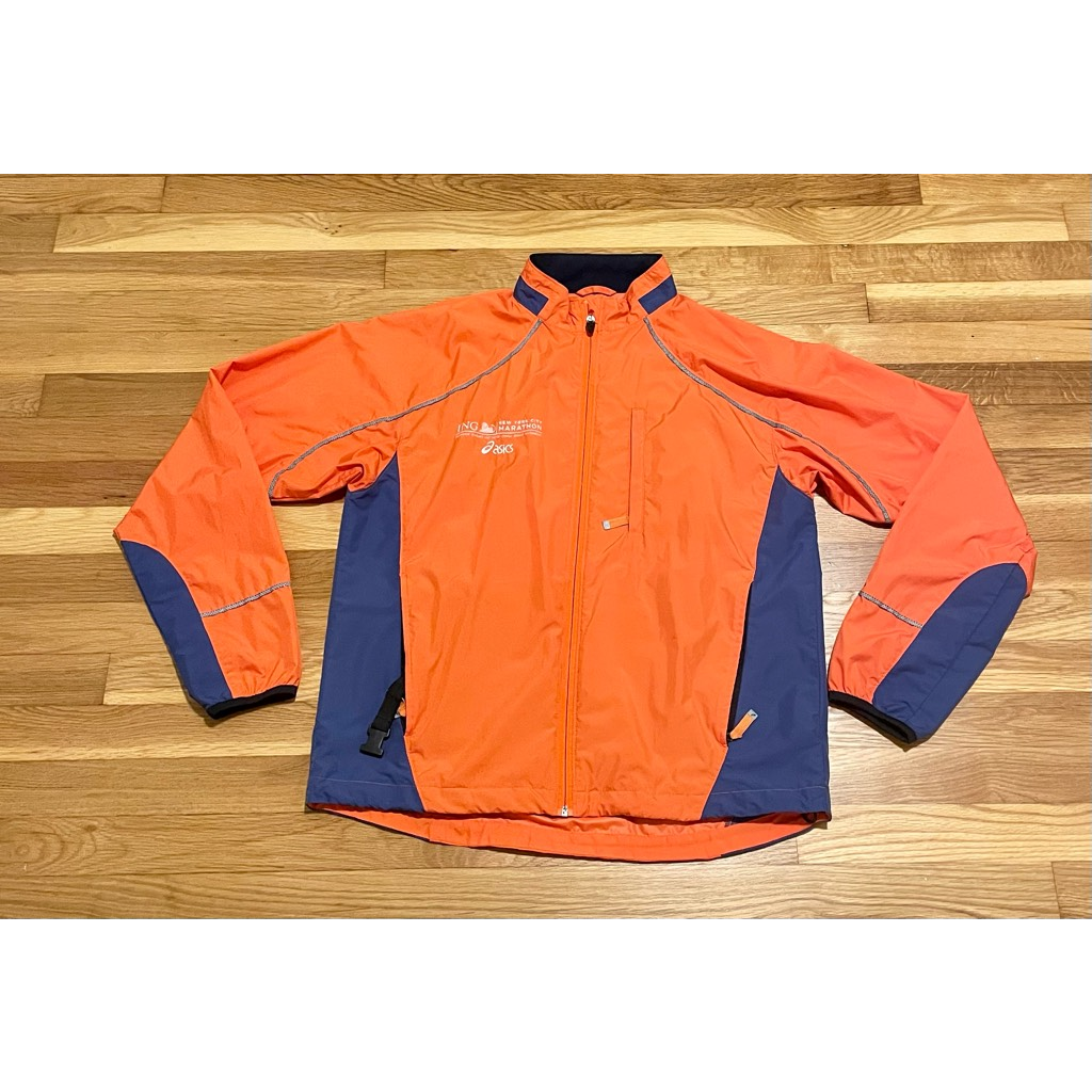 Asics Mens Windbreaker Jacket Orange Blue New York City Asics Mens Windbreaker Jacket Orange Blue New York City