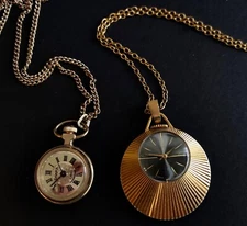 Two women's gilded watches, USSR Chaika and Slava pendants. Super condition