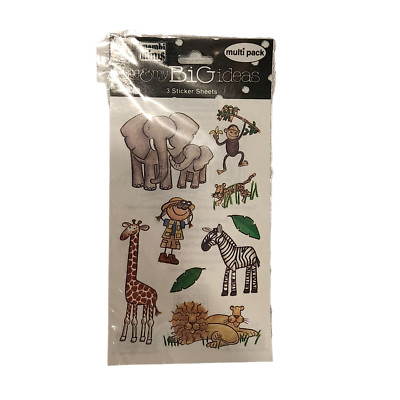 Me And My Big Ideas 4.5 X 6'' Stickers Safari Animals 3 Sheets Mambi  Minis