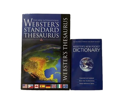 Websters standard thesaurus and large print pocket dictionary 2 reference books