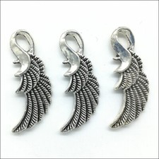 50pcs Angel wings Antique Silver Charms Pendants For Jewelry Making DIY 31 14mm