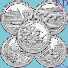 2017 PDS EFFIGY DOUGLAS OZARK ELLIS CLARK 15 QUARTERS EARLY SET UNCIRCULATED