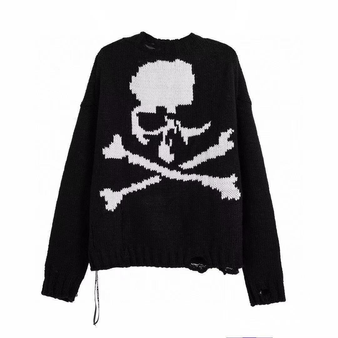 2022 Mastermind Japan Dark High Street Skeleton washing Hole Sweater