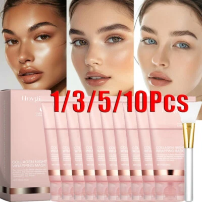 HOYGI COLLAGEN OVERNIGHT WRAPPING MASK KOREAN GLASS SKIN ROUTINE ELASTICITY HYDRATION