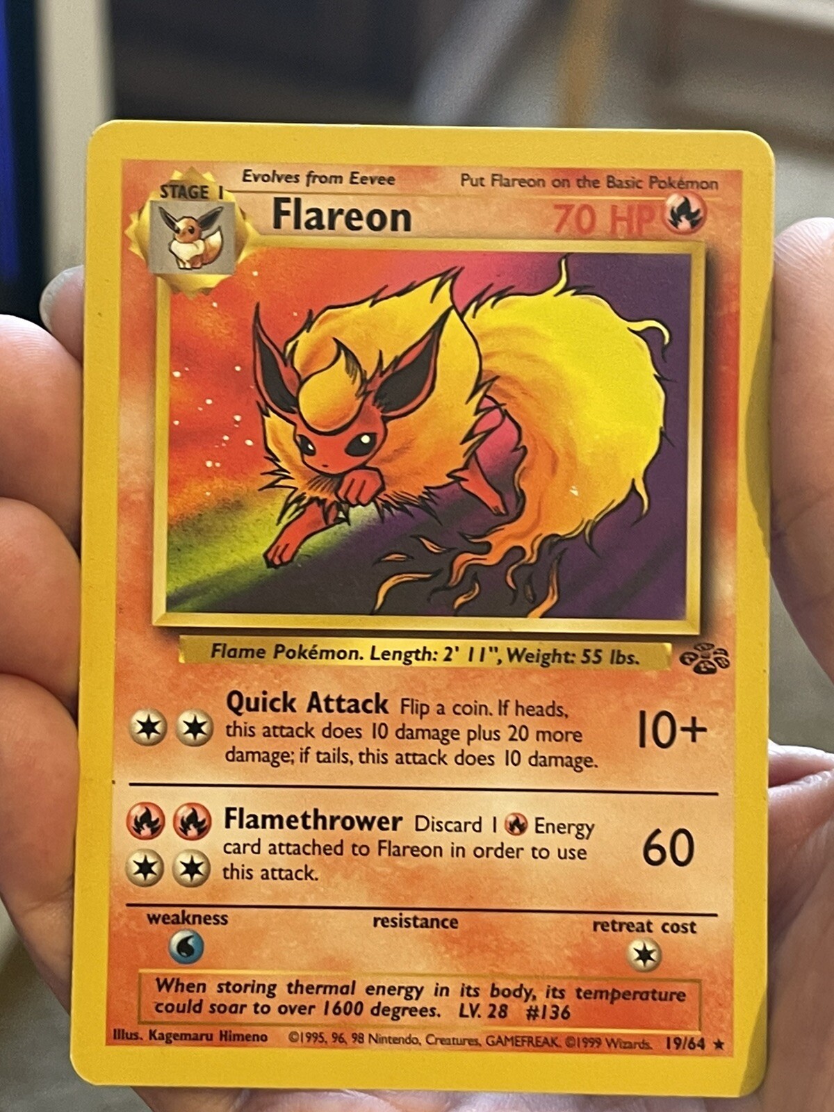 POKÉMON FLAREON 19/64 RARE NM CARD JUNGLE SET | eBay