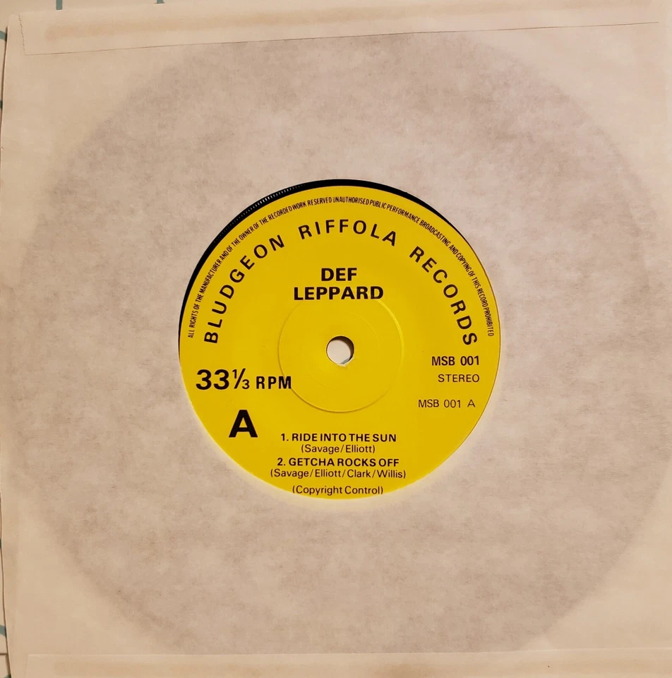 Def Leppard RARE vinyl. A: Ride Into The Sun/Getcha Rocks Off.  B:Overture  - Image 3 of 4