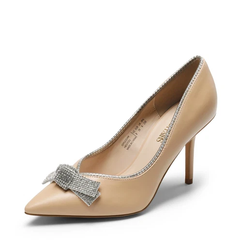 US Women Wedding Dress Pump Shoes High Heel Pointed Toe Slip On Party Pump Shoes - Picture 15 of 16