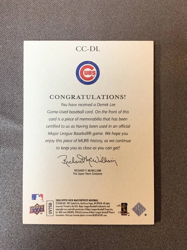 2008 Upper Deck Derrek Lee Captured On Canvas Patch - Image 2 of 2