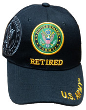 U.S. Army Emblem, Retired, Emblem Shadow, Black hat